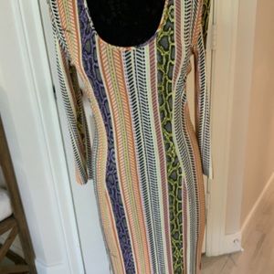 Just Cavalli Multi-Color Striped Bodycon Dress